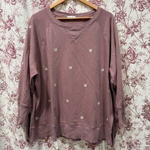 Maurices Daisy Embroidered Sweatshirt Women’s 2X Mauve